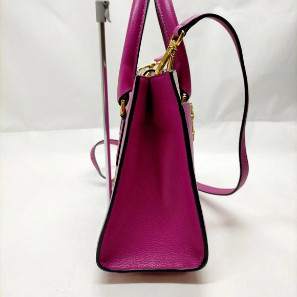 VERSACE Hand Bag Purple Leather mon-564-090825 - Picture 4 of 16